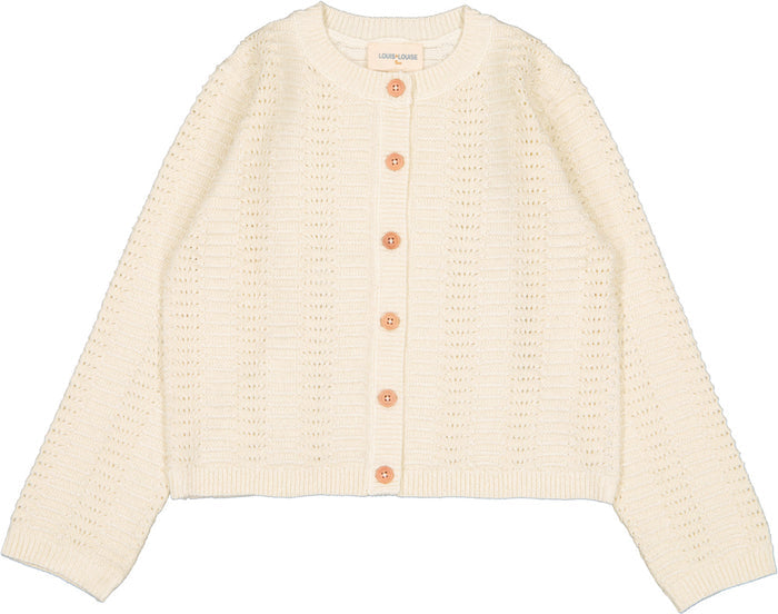 Mayo Cardigan Knitted Cotton Lurex Cream