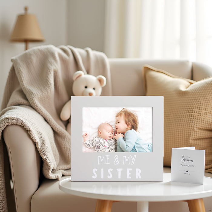 Me and My Sister Sentiment Picture Frame, Gray - Wee Bee Baby Boutique