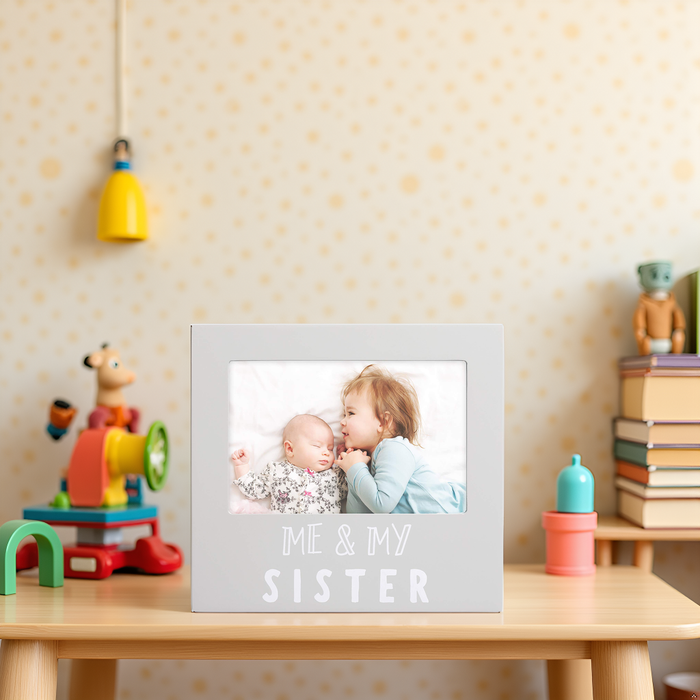 Me and My Sister Sentiment Picture Frame, Gray - Wee Bee Baby Boutique