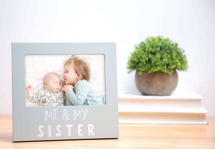 Me and My Sister Sentiment Picture Frame, Gray - Wee Bee Baby Boutique