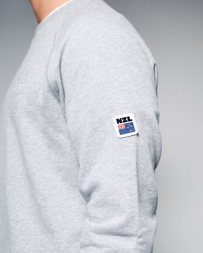 Men's Crew Sweatshirt - SPT Grey Marle | New Zealand Team Supporters Collection