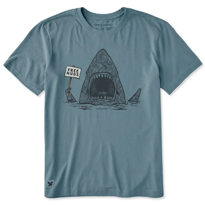 Men's Free Hugs Shark Short Sleeve Crusher-LITE Tee Shirt