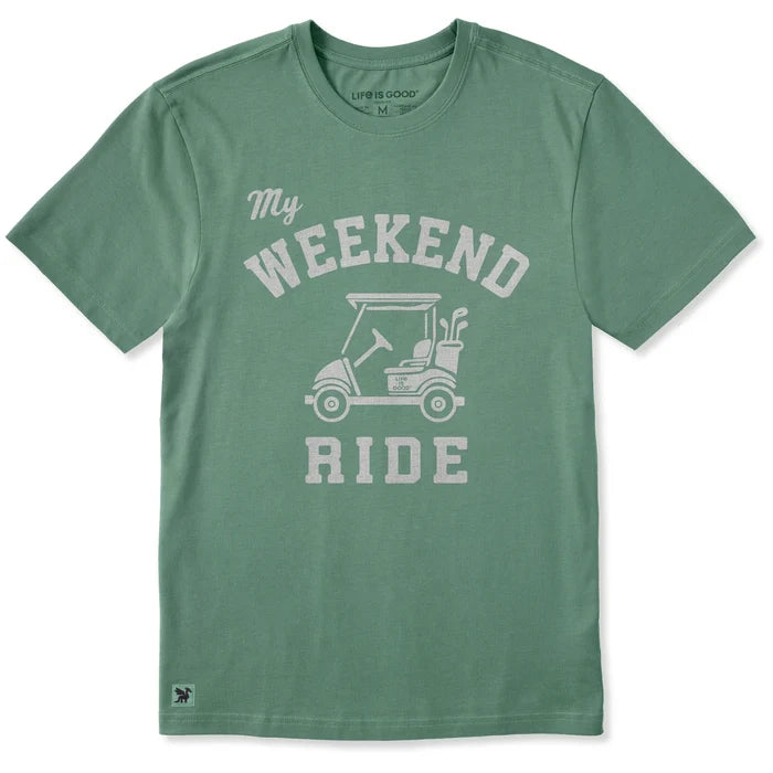 Men's Golf Cart My Weekend Ride Short Sleeve Crusher Tee Shirt