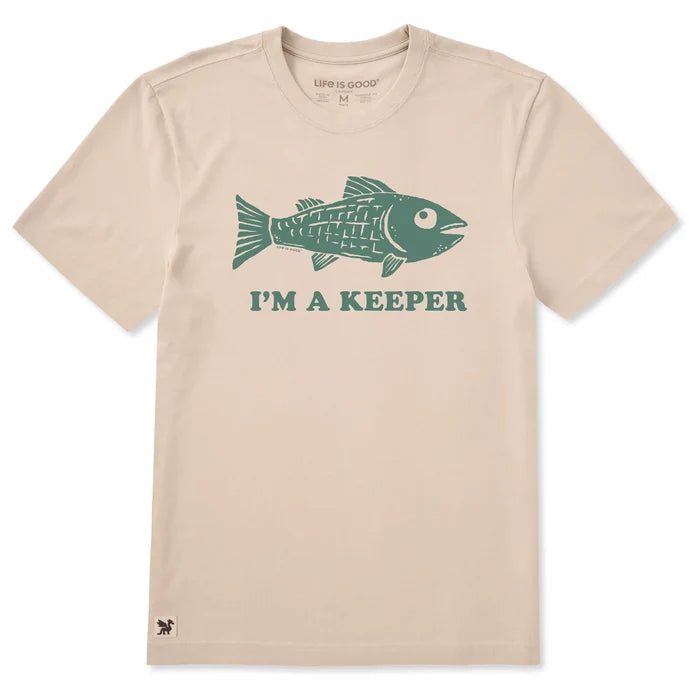 Men's I'm a Keeper Fish Short Sleeve Crusher Tee Shirt