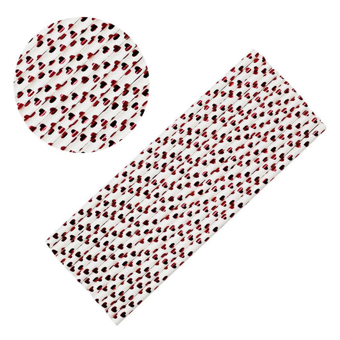 Metallic Red Hearts Stirring Straws-Brew Glitter®