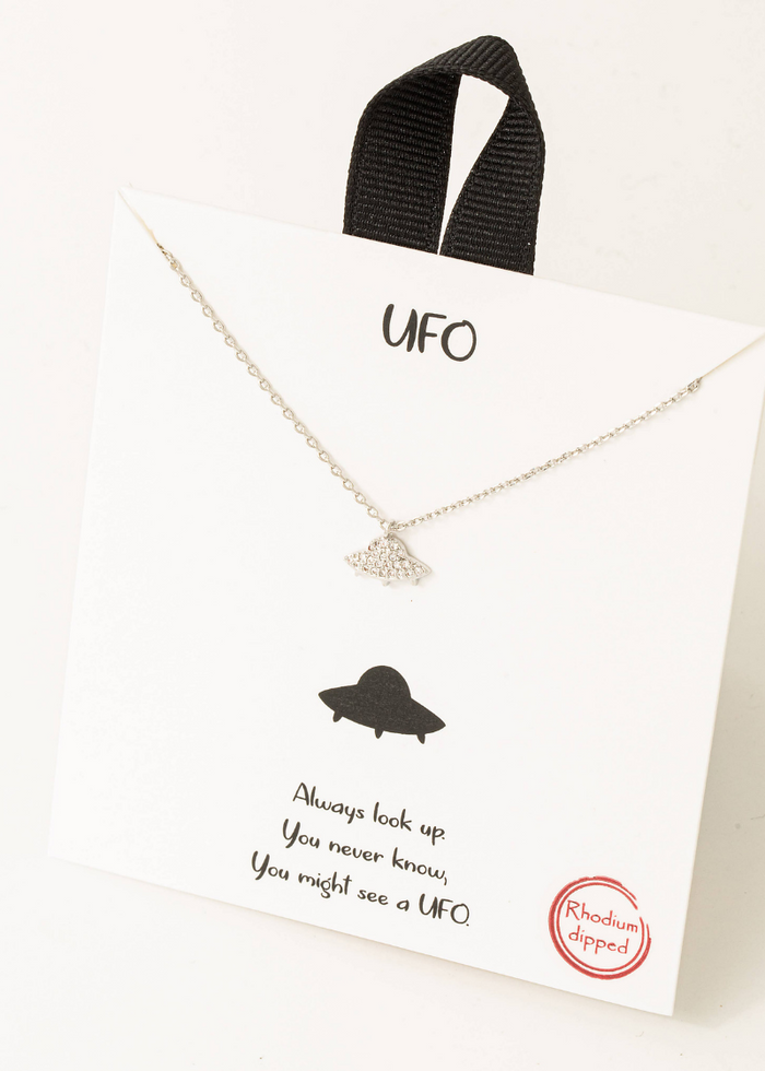 Mini Pave UFO Pendant Necklace