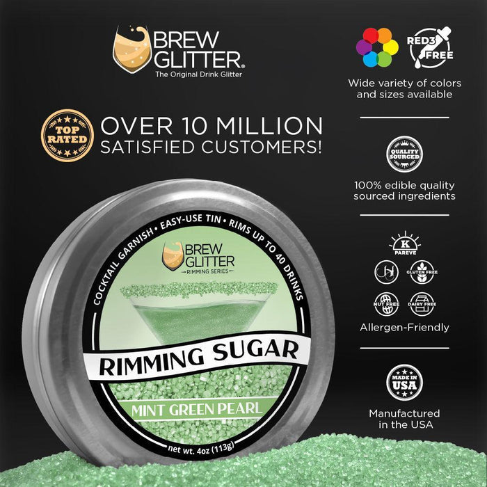 Mint Green Cocktail Rimming Sugar | Bulk Sizes-Brew Glitter®