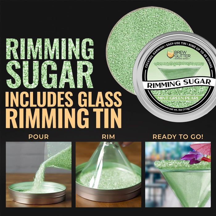 Mint Green Cocktail Rimming Sugar by the case (24 units per/ case)-Brew Glitter®