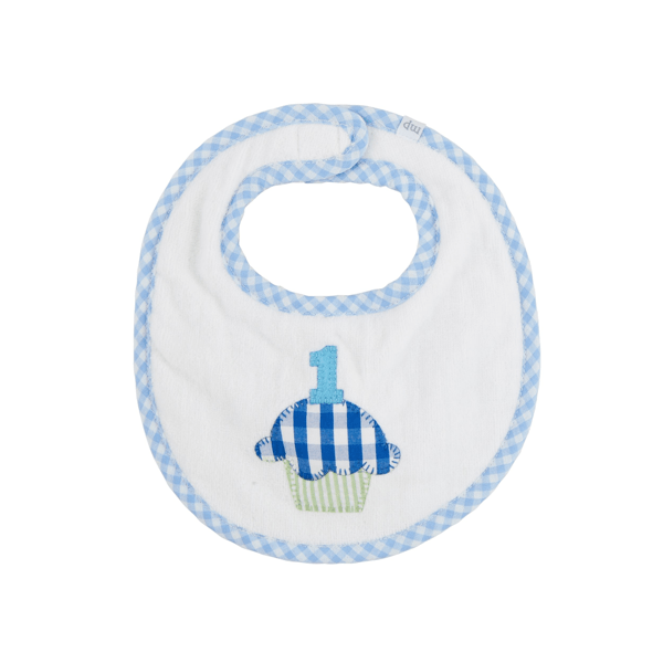 Musical 1st Birthday Bib - Blue - Wee Bee Baby Boutique