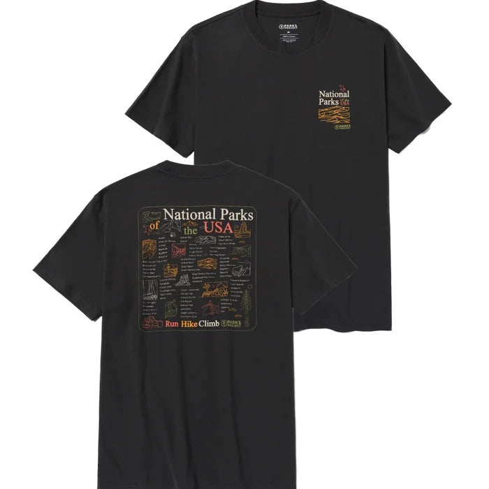 National Parks Outline Checklist Cotton Tee Shirt