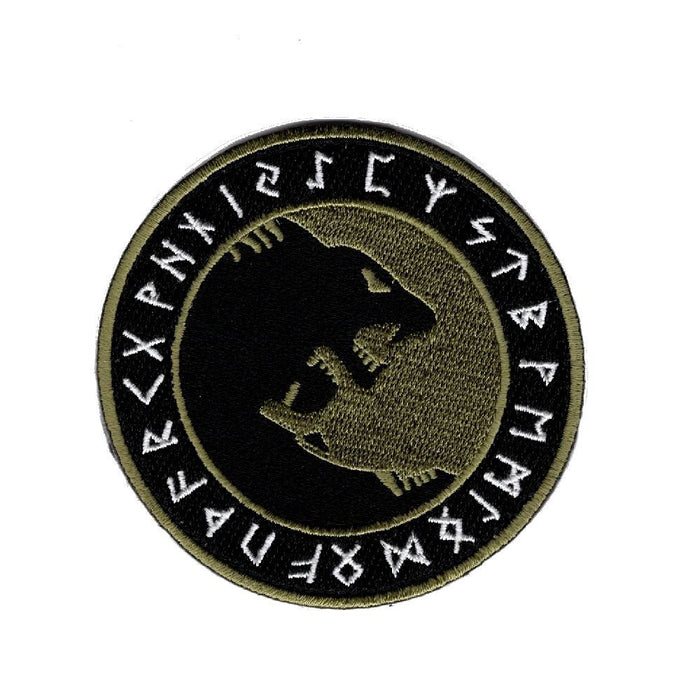 Green Odin Viking Wolf Patch