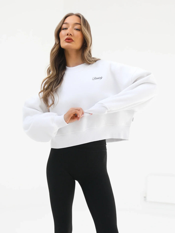 Off Duty Cropped Jumper - White