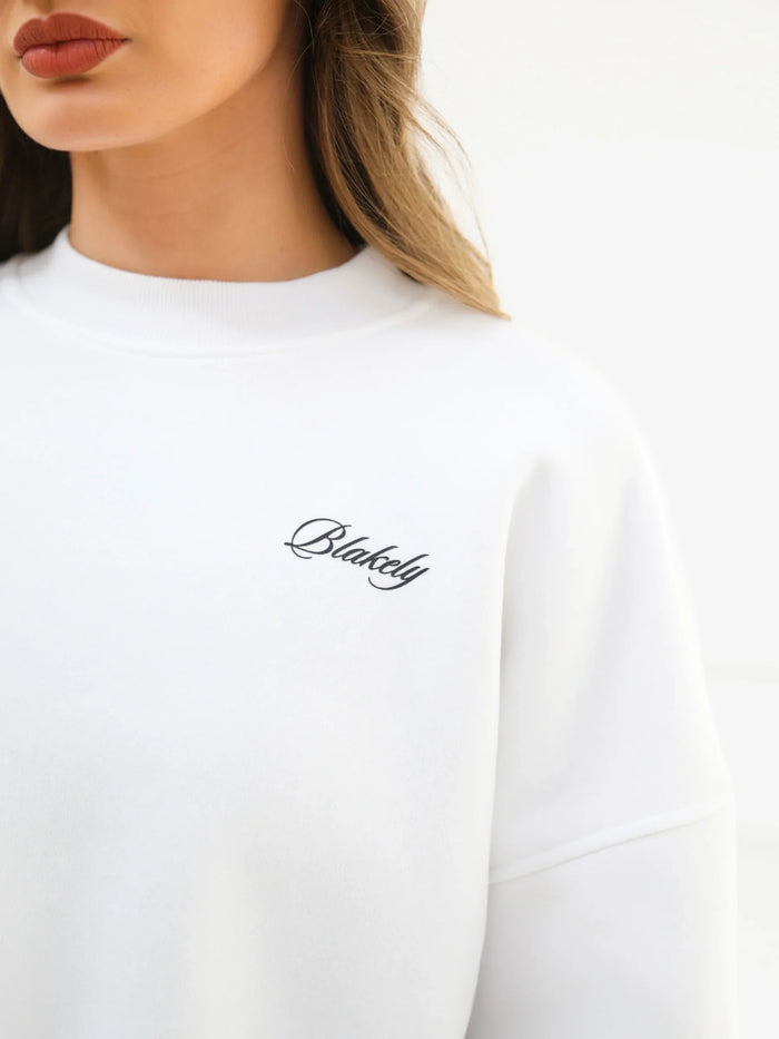 Off Duty Cropped Jumper - White