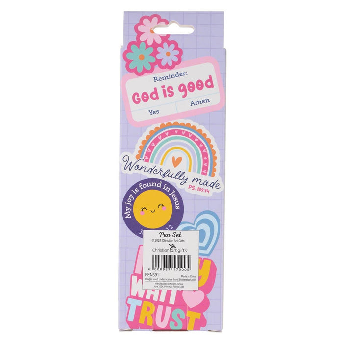 Pen Set 5 pc Girls Sticker Art