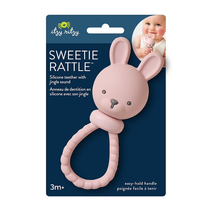 Pink Bunny Sweetie Rattle - Wee Bee Baby Boutique