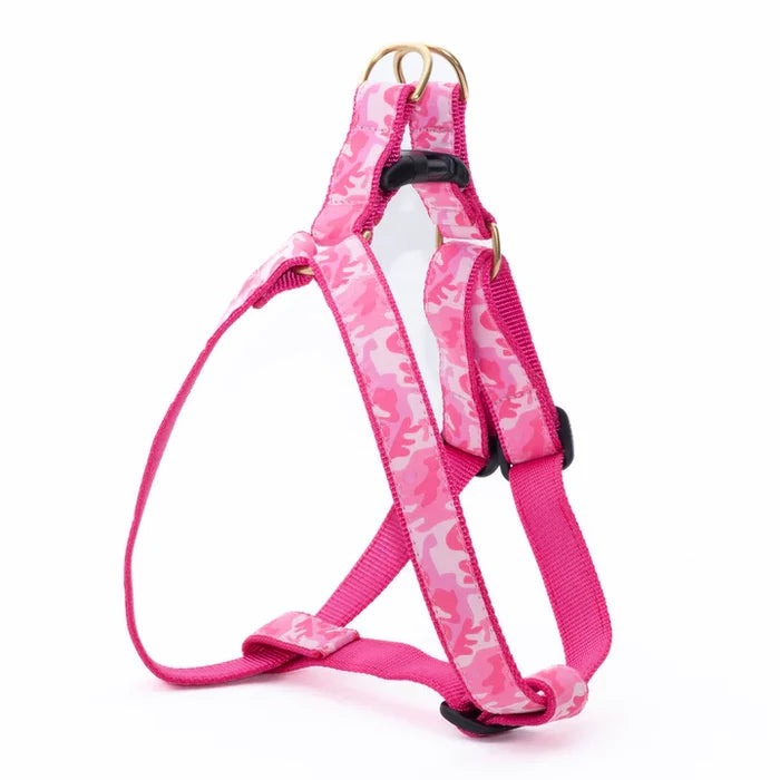 Pink Camo Dog Harness (optional Leash)