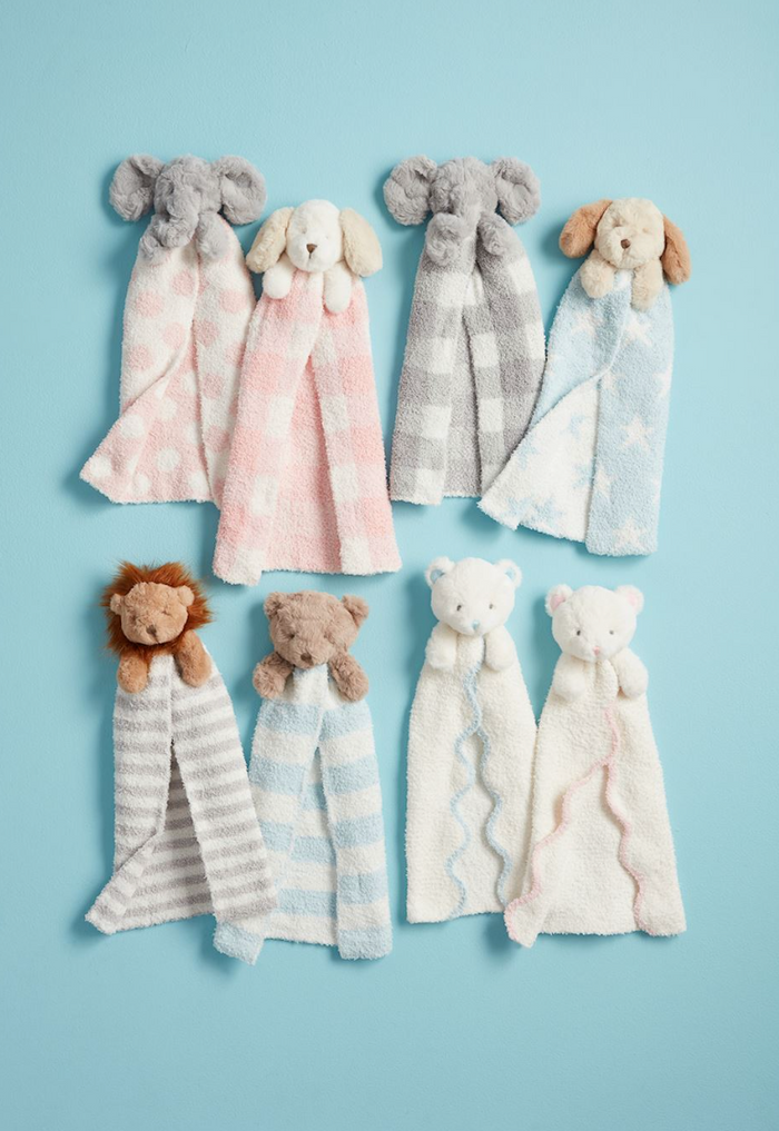 Pink Puppy & Elephant Musical Chenille Cuddle Pals - Pine & Moss