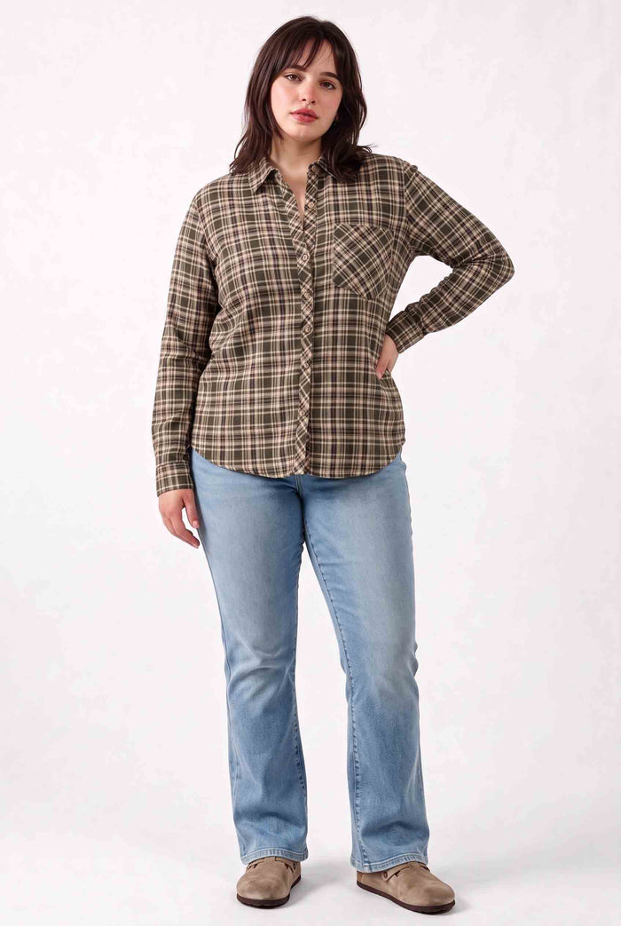 PLUS WANDER PLAID BUTTON DOWN SHIRT