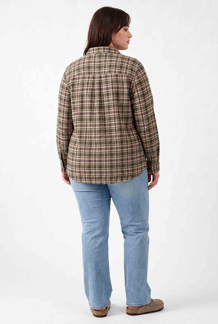 PLUS WANDER PLAID BUTTON DOWN SHIRT