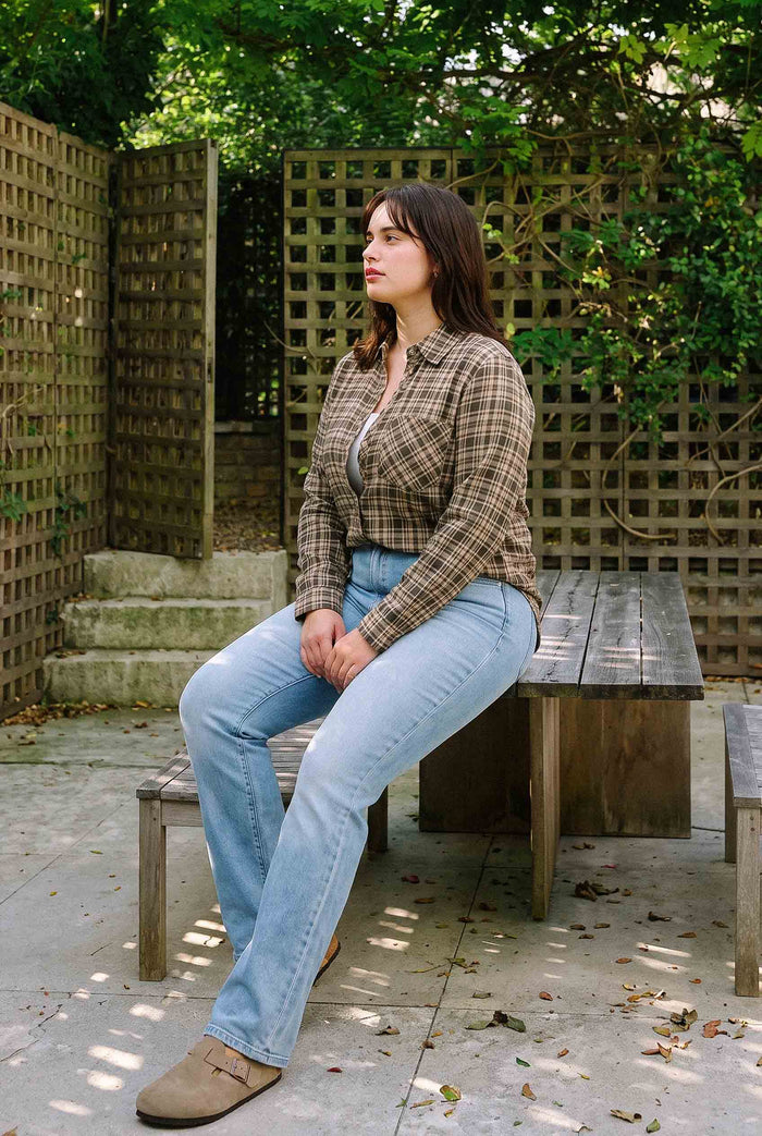 PLUS WANDER PLAID BUTTON DOWN SHIRT
