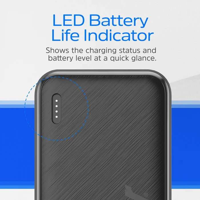סוללת גיבוי דקה 10000mAh של אנג'רייזר מונחת לצד דרכון וציוד נסיעות