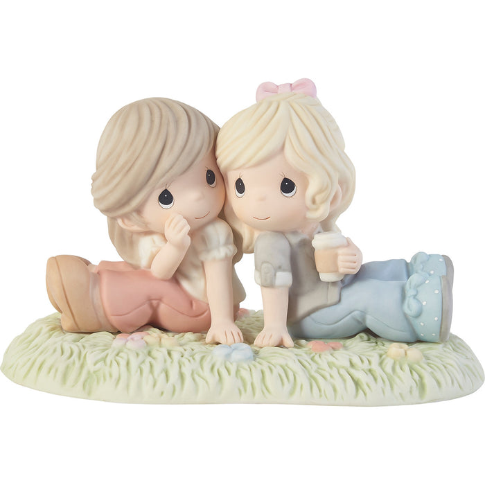 Precious Moments - I've Got Your Back Figurine Sisters Friends Coffee Latte Porcelain Figurine 203008