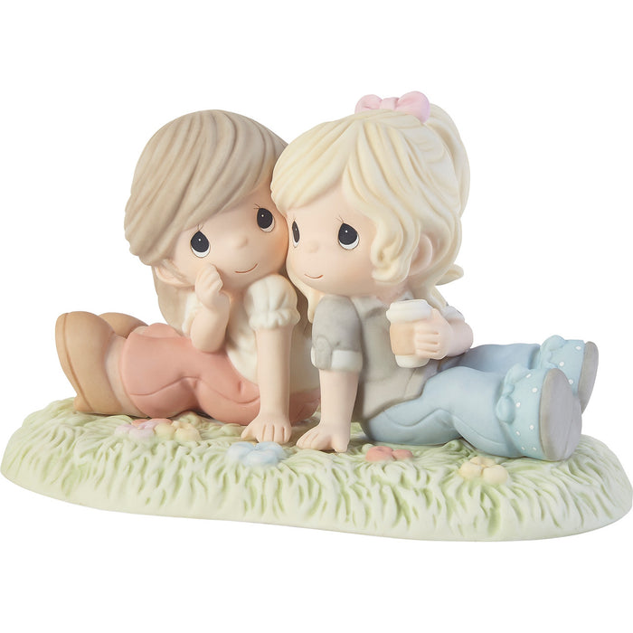 Precious Moments - I've Got Your Back Figurine Sisters Friends Coffee Latte Porcelain Figurine 203008