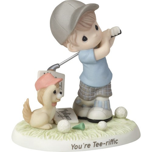 Precious Moments - You're Tee-riffic Father's Day Golfing Dog Porcelain Figurine 173010
