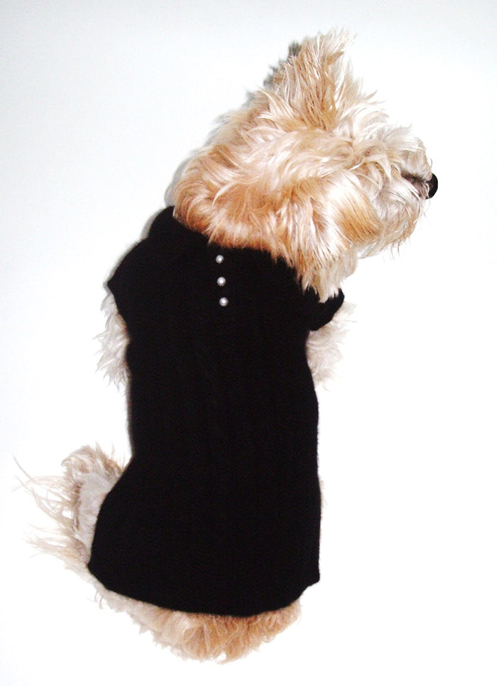 Preppy Angora Blend Polo, Black