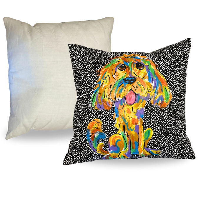 Rainbow Doodle Pillow