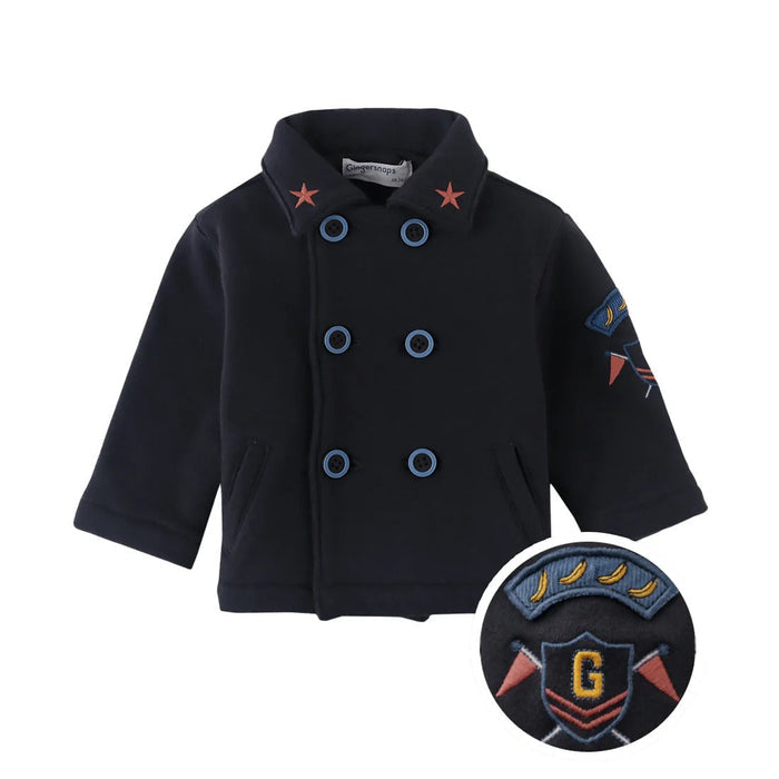 Ronald Double-Breasted Coat With Patches and Direct Embroidery