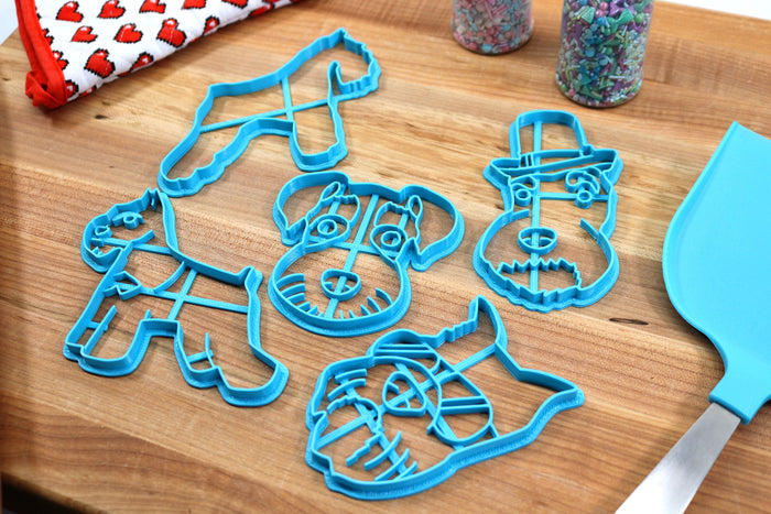 Schnauzer Cookie Cutters - Schnauzer Stack, Schnauzer Outline, Schnauzer Face  - Gift for Schnauzer Owner