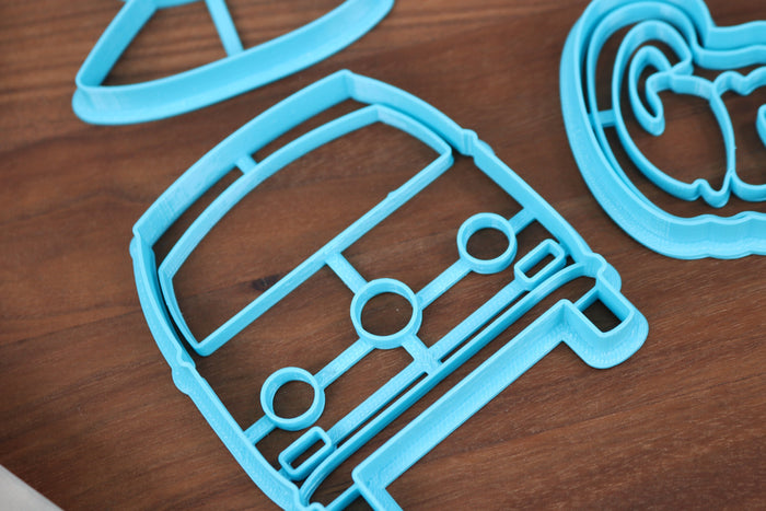Sensational 60's Cookie Cutters - Groovy Word, Heart Sunglasses, Hippie Van, Lava Lamp, Peace Symbol - 60s Era Cookies Cutter