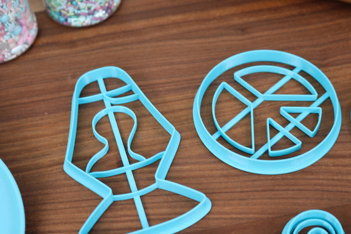 Sensational 60's Cookie Cutters - Groovy Word, Heart Sunglasses, Hippie Van, Lava Lamp, Peace Symbol - 60s Era Cookies Cutter