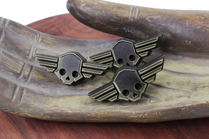 Skull Logo Brass Pin - Helldivers 2