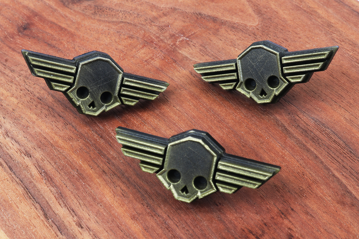 Skull Logo Brass Pin - Helldivers 2