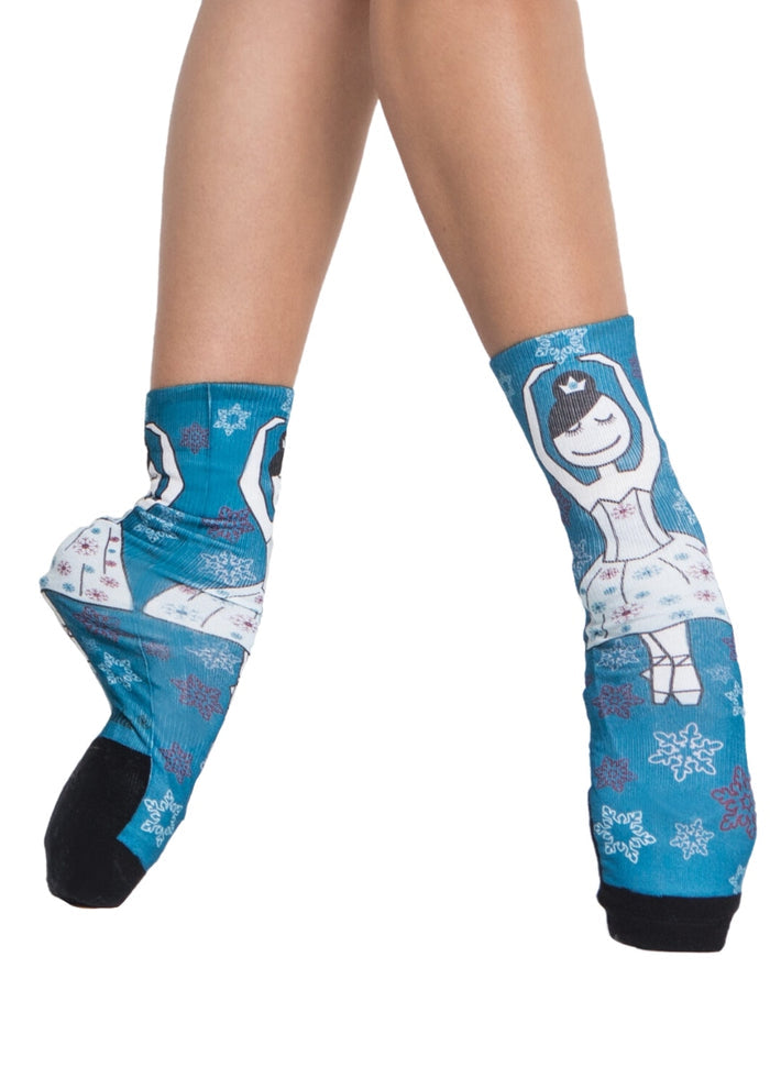 Snow Queen Crew Socks (Blue)