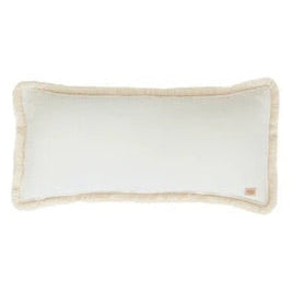 Soft Velvet Bolster with Fringe White