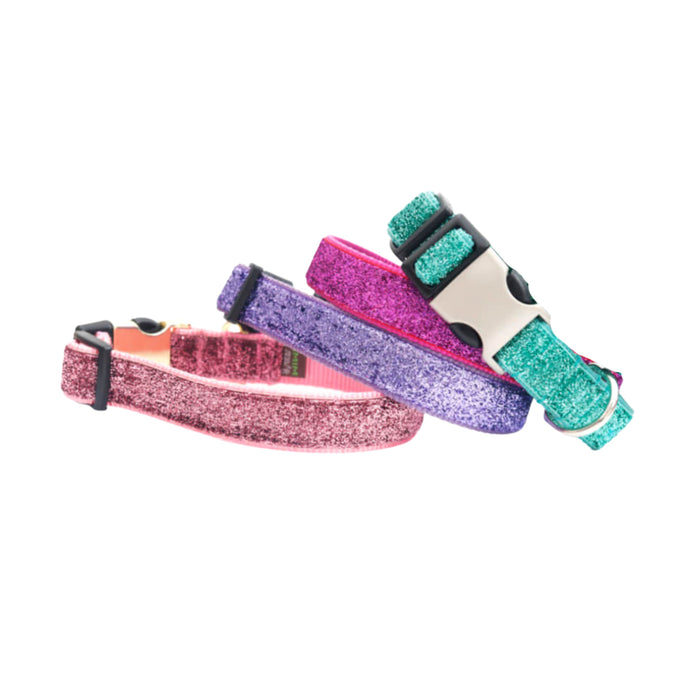 Sparkle Dog Collar Black Plastic Buckle