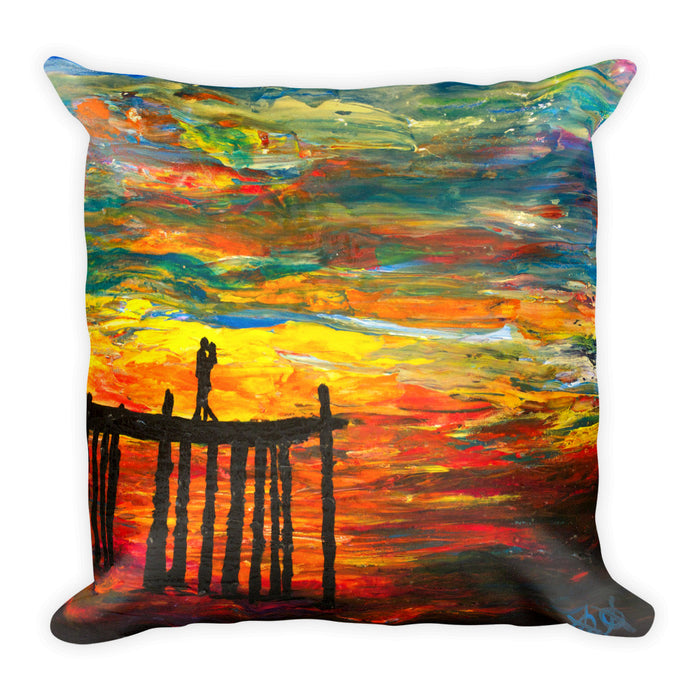 Square Pillow - Couple on a Pier