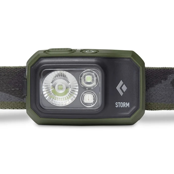 פנס ראש Storm 450 בצבע ירוק זית עם עדשה אופטית כפולה ומבנה קומפקטי