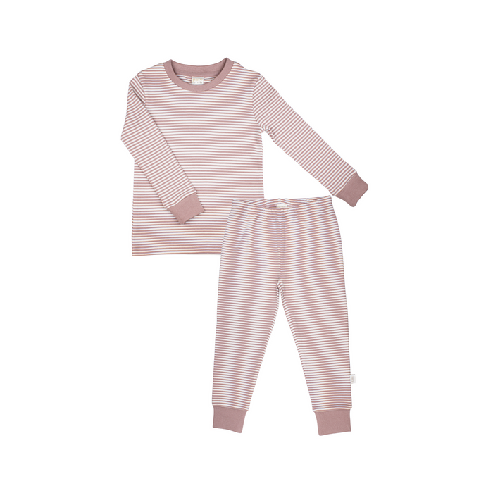 Striped 2-Piece PJ Set - Mauve Stripe