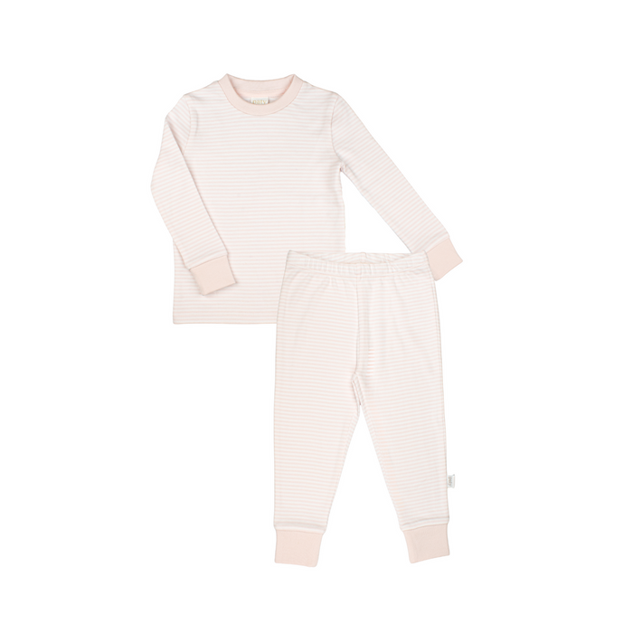 Striped 2-Piece PJ Set - Pink Stripe - Wee Bee Baby Boutique