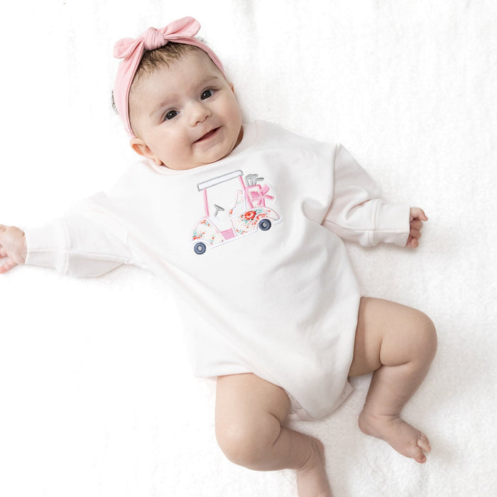 Sweatshirt Bubble - Pink Golf Cart - Wee Bee Baby Boutique