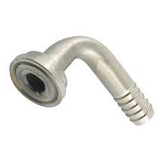 Keg And Draft Supplies - Tail Piece, 5/16" Barb With 90 Degree Elbow - Stainless Steel