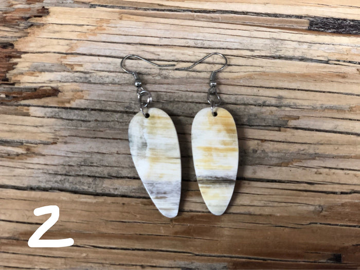 Teardrop horn earrings