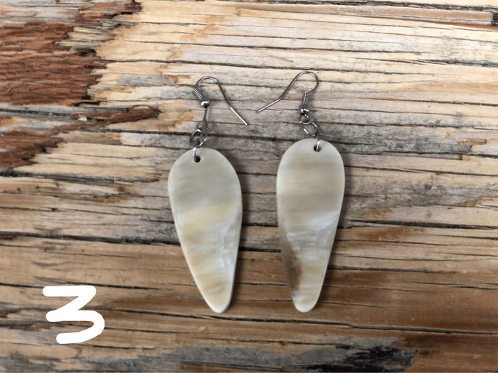 Teardrop horn earrings