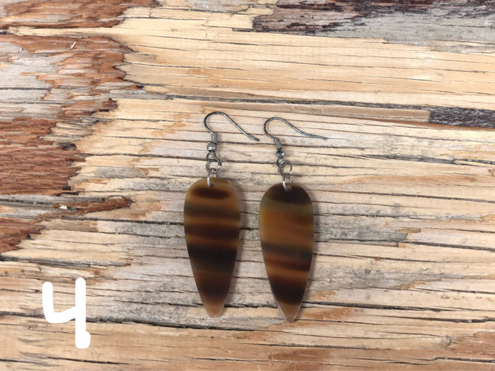 Teardrop horn earrings