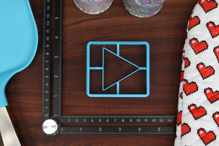 Technology Symbols Cookie Cutters, Set 2 - Eject Button, Pause Button, Play Button, Shuffle Button, Stop Button - More Internet Icons