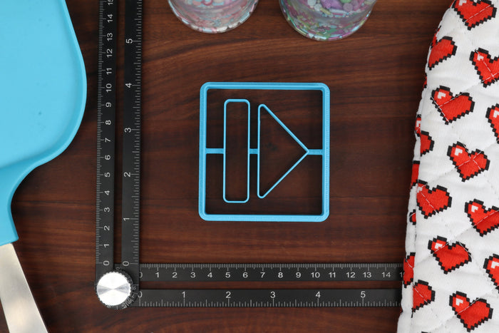 Technology Symbols Cookie Cutters, Set 2 - Eject Button, Pause Button, Play Button, Shuffle Button, Stop Button - More Internet Icons